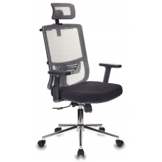Кресло руководителя Бюрократ MC-612-H серый BM-10 сиденье черный 26-В01 сетка/ткань с подголов. крестовина металл хром