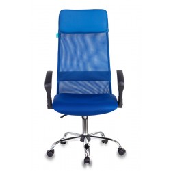 Кресло руководителя Бюрократ KB-6N синий TW-05 TW-10 сетка с подголов. крестовина металл хром