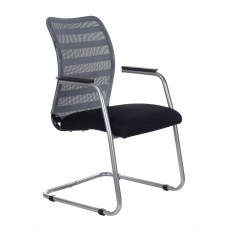 Кресло Бюрократ CH-599AV серый TW-32K03 сиденье черный TW-11 сетка/ткань полозья металл металлик