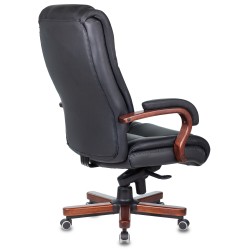 Кресло руководителя Бюрократ T-9925WALNUT черный кожа крестовина металл/дерево
