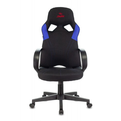 Кресло игровое Zombie RUNNER черный/синий искусст.кожа/ткань крестовина пластик