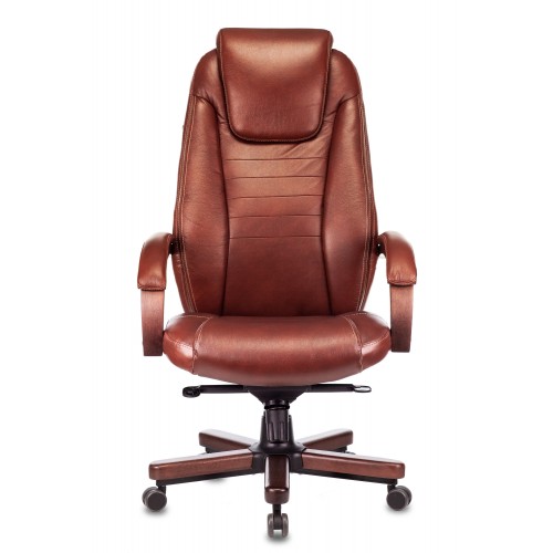 Кресло руководителя Бюрократ T-9923WALNUT светло-коричневый Leather Eichel кожа крестовина металл/дерево