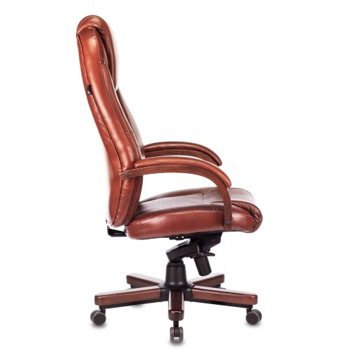 Кресло руководителя Бюрократ T-9923WALNUT светло-коричневый Leather Eichel кожа крестовина металл/дерево