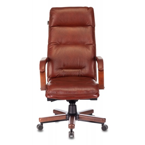Кресло руководителя Бюрократ T-9927WALNUT светло-коричневый Leather Eichel кожа крестовина металл/дерево