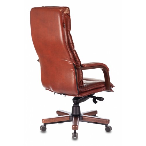 Кресло руководителя Бюрократ T-9927WALNUT светло-коричневый Leather Eichel кожа крестовина металл/дерево