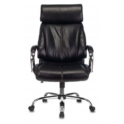 Кресло руководителя Бюрократ T-9904NSL черный Leather Venge Black эко.кожа крестовина металл хром
