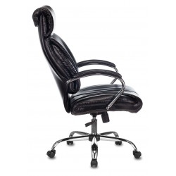 Кресло руководителя Бюрократ T-9904NSL черный Leather Venge Black эко.кожа крестовина металл хром