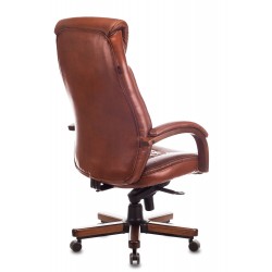 Кресло руководителя Бюрократ T-9924WALNUT светло-коричневый Leather Eichel кожа крестовина металл/дерево