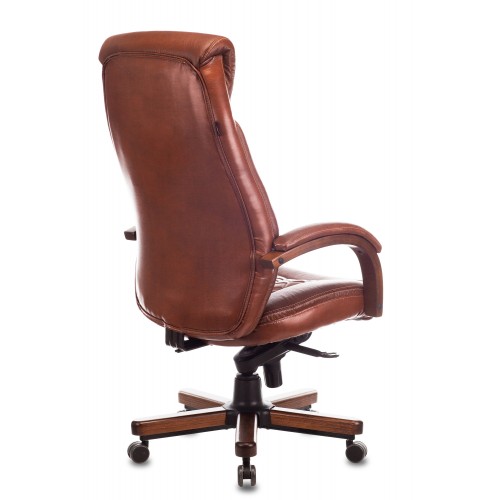 Кресло руководителя Бюрократ T-9924WALNUT светло-коричневый Leather Eichel кожа крестовина металл/дерево