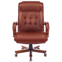 Кресло руководителя Бюрократ T-9926WALNUT светло-коричневый Leather Eichel кожа крестовина металл/дерево