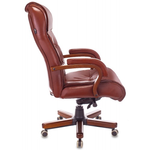 Кресло руководителя Бюрократ T-9926WALNUT светло-коричневый Leather Eichel кожа крестовина металл/дерево