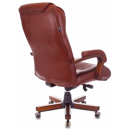 Кресло руководителя Бюрократ T-9926WALNUT светло-коричневый Leather Eichel кожа крестовина металл/дерево