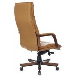 Кресло руководителя Бюрократ T-9927WALNUT горчичный кожа крестовина металл/дерево