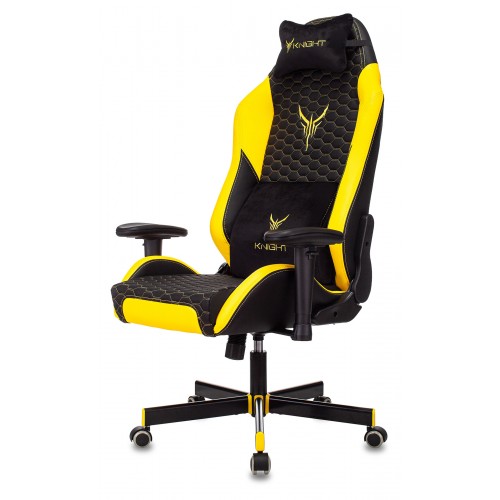 Кресло игровое Knight Neon черный/желтый эко.кожа с подголов. крестовина металл