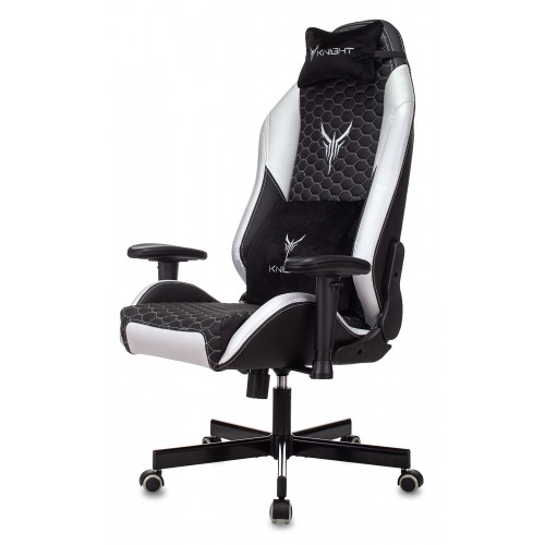 Кресло игровое Knight Neon черный/серебряный эко.кожа с подголов. крестовина металл