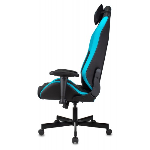 Кресло игровое Knight Neon черный/голубой эко.кожа с подголов. крестовина металл