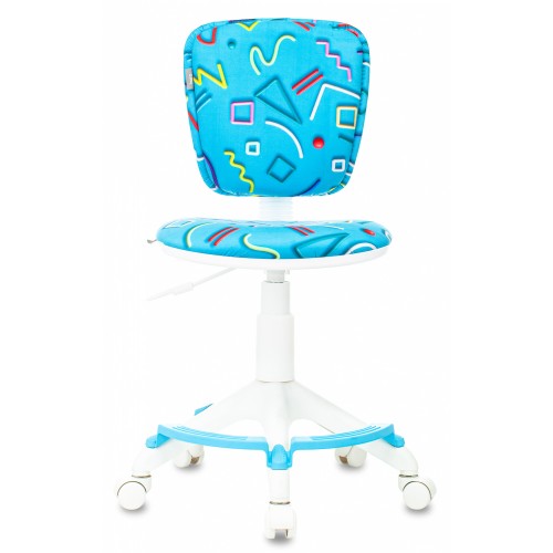 Кресло детское Бюрократ CH-W204/F голубой Sticks 06 крестовина пластик подст.для ног пластик белый