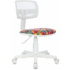 Кресло детское Бюрократ CH-W299 белый TW-15 сиденье мультиколор алфавит сетка/ткань крестов. пластик пластик белый