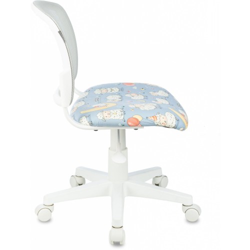 Кресло детское Бюрократ CH-W296NX светло-серый TW-02 овечки сетка/ткань крестов. пластик пластик белый