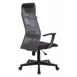 Кресло руководителя Бюрократ KB-8 темно-серый TW-04 TW-12 сетка с подголов. крестовина пластик