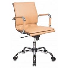 Кресло руководителя Бюрократ Ch-993-Low светло-коричневый искусственная кожа низк.спин. крестовина металл хром