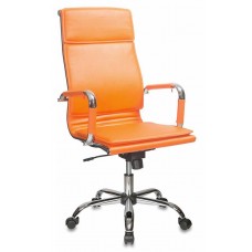Кресло руководителя Бюрократ CH-993 оранжевый искусственная кожа крестовина металл хром