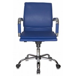 Кресло руководителя Бюрократ CH-993-Low синий искусственная кожа низк.спин. крестовина металл хром