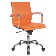 Кресло руководителя Бюрократ CH-993-Low оранжевый искусственная кожа низк.спин. крестовина металл хром